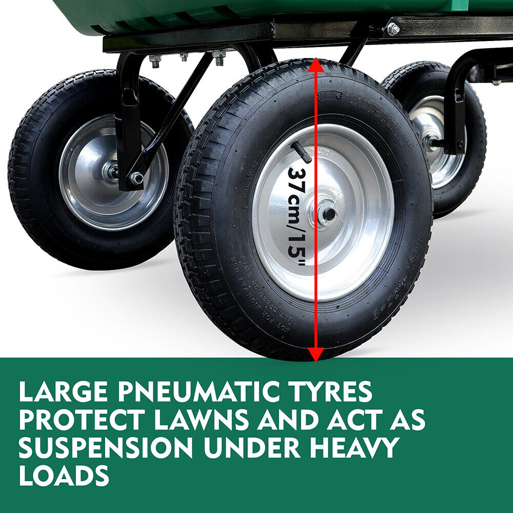 225L Poly Pull Dump Cart with 250kg Capacity, Pneumatic Tires, and Pivoting Steering by SEDY