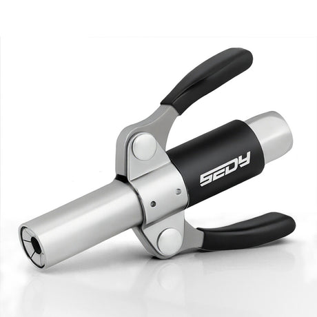 HORUSDY self-locking grease coupler with dual handle, 6-jaw reinforced design, supports M6 to M14 fittings, for high-pressure lubrication up to 14000 PSI