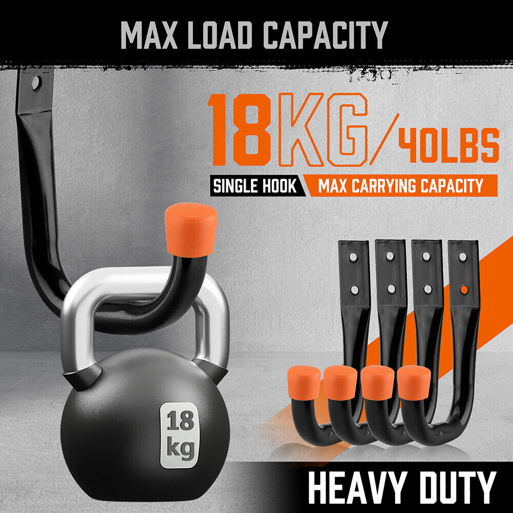 Rust-resistant garage storage hooks with rubber tips for tools, bikes & gear - HORUSDY Professional Tools Australia