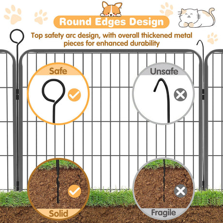 Foldable and adjustable metal pet playpen with 8 panels for indoor and outdoor use, suitable for small to large pets.