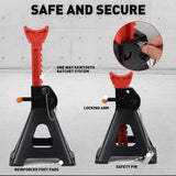 Horusdy 3-Ton car jack stand with double safety locking system, adjustable height, heavy-duty vehicle support