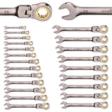 HORUSDY 6-32MM Flexible Head Ratchet Spanner Nickel Plating Ratcheting Spanners