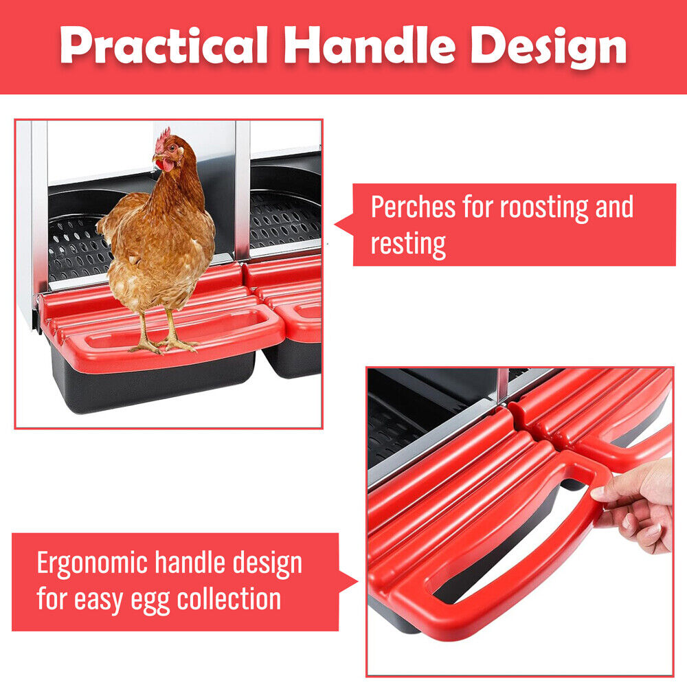 Durable galvanized steel chicken nesting box highlighting safe egg collection, ventilation, and sturdy anti-rust design.