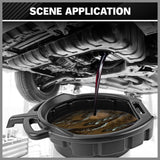 SEDY 8L Oil Change Pan Black with Portable Handle and Anti-Spill Design