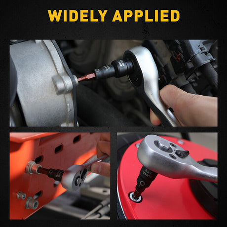 ELEAD 16-piece hex bit socket set with S2 alloy steel bits and CR-V steel sockets, perfect for automotive and industrial tasks.