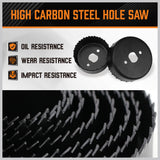 Horsdsy 24-piece hole saw kit with high carbon steel blades, including various sizes for wood, drywall, and PVC cutting, stored in a durable carrying case.