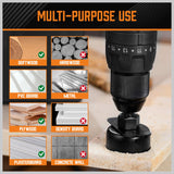 Horsdsy 24-piece hole saw kit with high carbon steel blades, including various sizes for wood, drywall, and PVC cutting, stored in a durable carrying case.