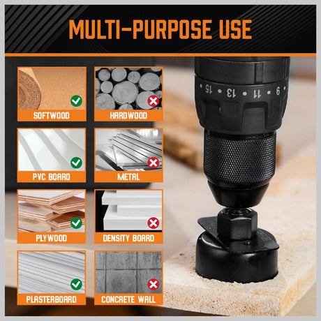 Horsdsy 24-piece hole saw kit with high carbon steel blades, including various sizes for wood, drywall, and PVC cutting, stored in a durable carrying case.