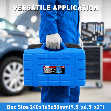 5-piece engine timing tool kit for VAG 2.4 and 3.2 FSI engines with camshaft locking tools, tensioner pin, and storage case for Audi and Volkswagen timing chain service