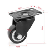 HORUSDY 1.5" 40mm & 2" 50mm Swivel Caster Wheels Set, Locking & Non-Locking Heavy Duty Casters for Furniture, Carts & Workbenches