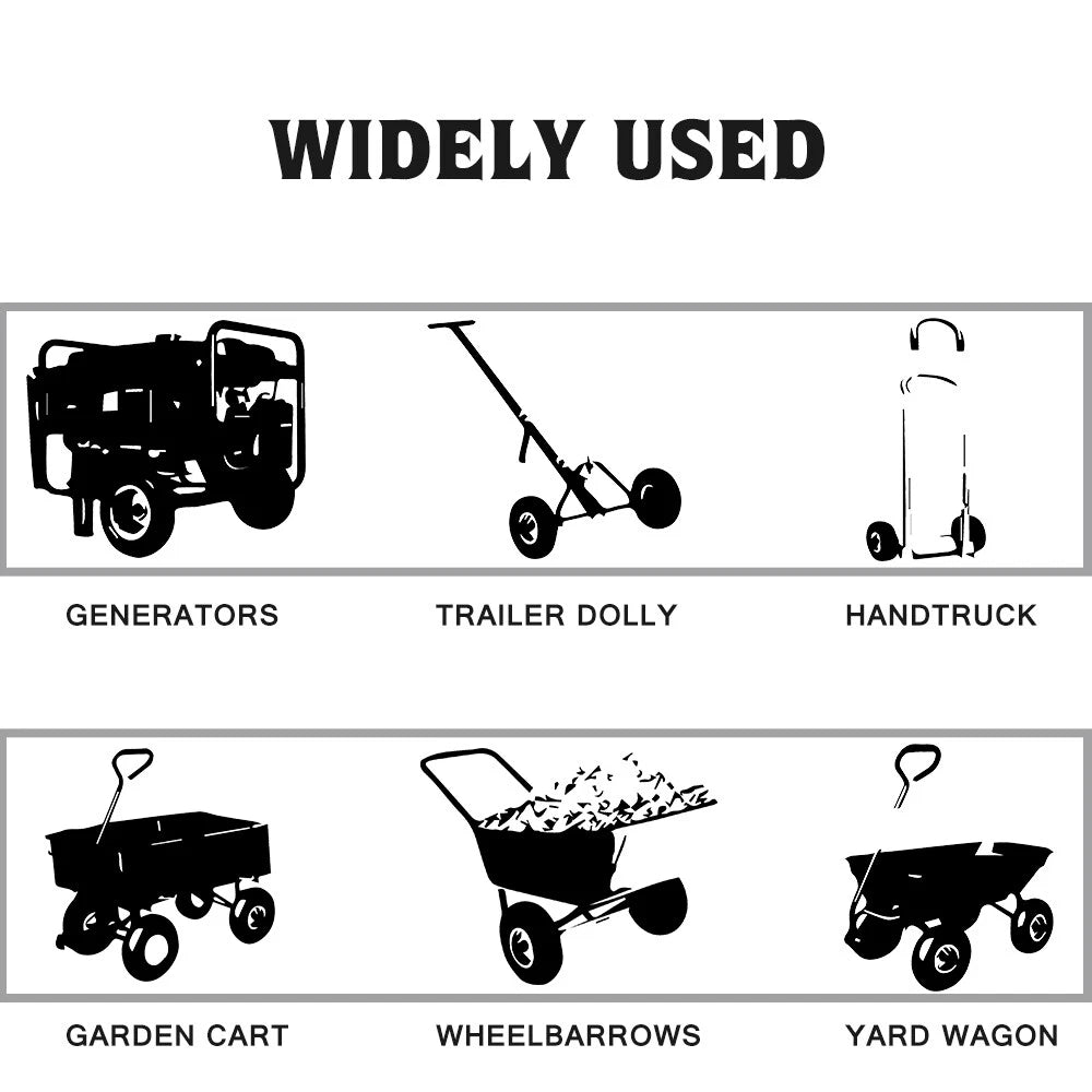 5 inch solid trolley wheel with plastic rim and 15mm bore for wheelbarrows, lawnmowers, carts and hand trucks.