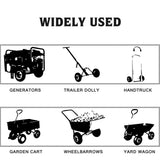 5 inch solid trolley wheel with plastic rim and 15mm bore for wheelbarrows, lawnmowers, carts and hand trucks.