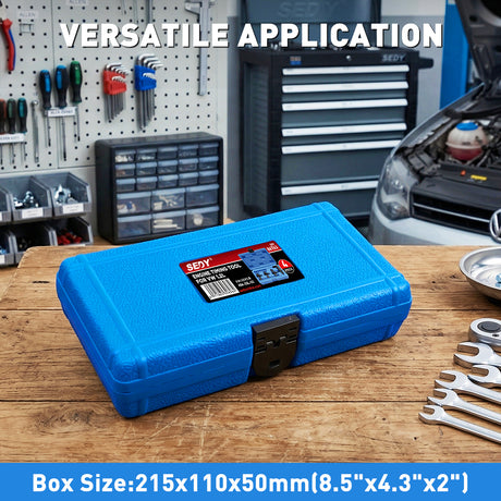4-piece engine timing tool kit for VW 1.2L engines with camshaft locking spacers and crankshaft thrust tool in storage case for timing chain service