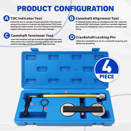 engine timing tool kit for VAG 1.4 1.6 FSI camshaft alignment crankshaft locking TDC tool set with case