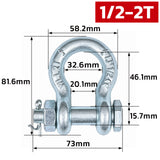 heavy duty bolt type bow shackle 0.5T-25T with nut and cotter pin for lifting, rigging, towing and industrial applications