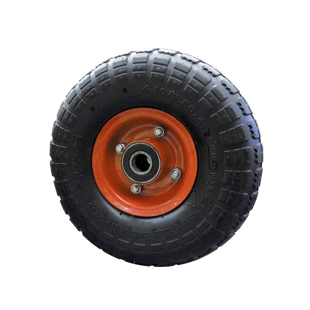 10 inch pneumatic wheelbarrow wheel 3.50-4 with 20mm bore, heavy-duty trolley and mower tyre replacement with steel rim