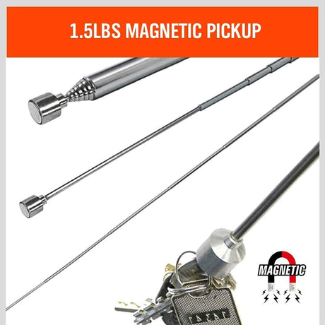 Magnetic Tool Wristband with Adjustable Strap, Screw and Nail Holder Pockets, and Telescopic Magnetic Pickup Tool for DIY Repairs