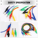 1.1m banana to alligator clip test lead set with silicone insulated wires for multimeter and electronic testing – 1000V 15A rated professional tool.