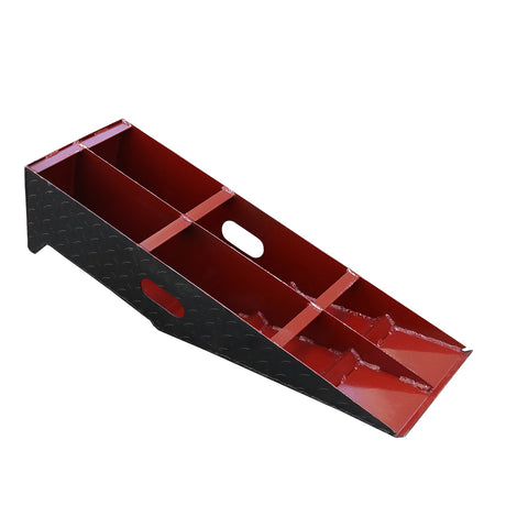 heavy duty metal vehicle ramps 2 pack with 6500kg per ramp capacity, 94cm steel loading ramps, anti-slip diamond plate surface and side handles for cars, trucks, forklifts and warehouse service work
