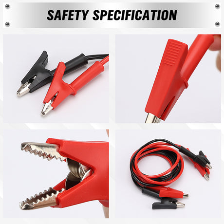 SWANLAKE 1000V 20A alligator clips test leads with red and black silicone cables and insulated jaws for electrical testing and connection