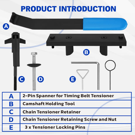 engine timing tool kit for VW Audi 2.0T camshaft locking tool BPG BPY BWT tensioner tool set with case