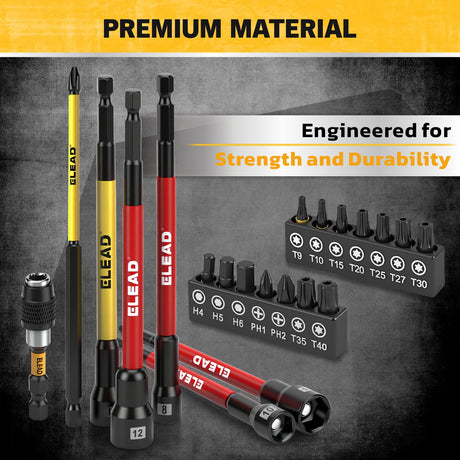 35 piece magnetic nut driver set metric and SAE 1/4 inch hex shank impact compatible with storage case