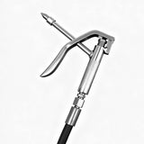 8L foot-operated grease injector with heavy-duty hose and metal grease nozzle