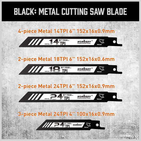 40-Piece Reciprocating Saw Blade Set for Wood and Metal Cutting, compatible with major brands.