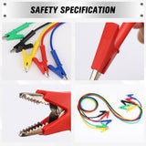 1.2m alligator clip test leads set with insulated silicone wires for multimeter and circuit testing – 1000V 15A rated professional tool.