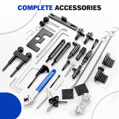 diesel engine timing tool kit for VW Audi Skoda Seat 34pcs TDI timing locking tools camshaft crankshaft alignment set with case