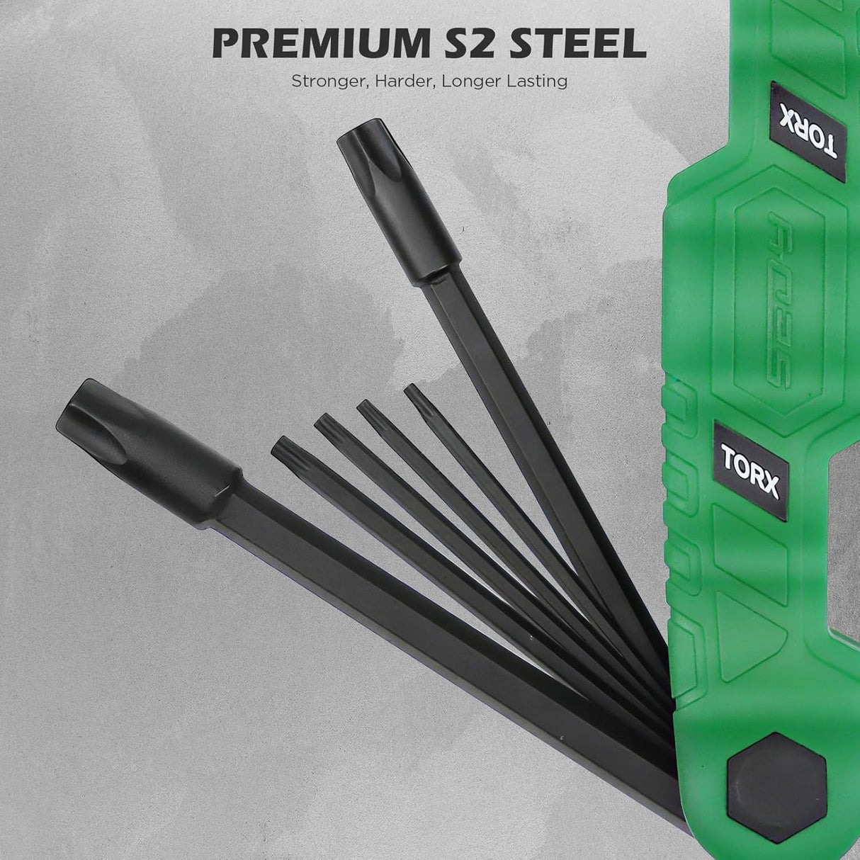 SEDY 11PCS Folding Torx Key Set with S2 Steel Construction, Ergonomic Handle, and Portable Folding Design for Auto, Bike, and DIY Repair