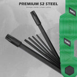 SEDY 11PCS Folding Torx Key Set with S2 Steel Construction, Ergonomic Handle, and Portable Folding Design for Auto, Bike, and DIY Repair