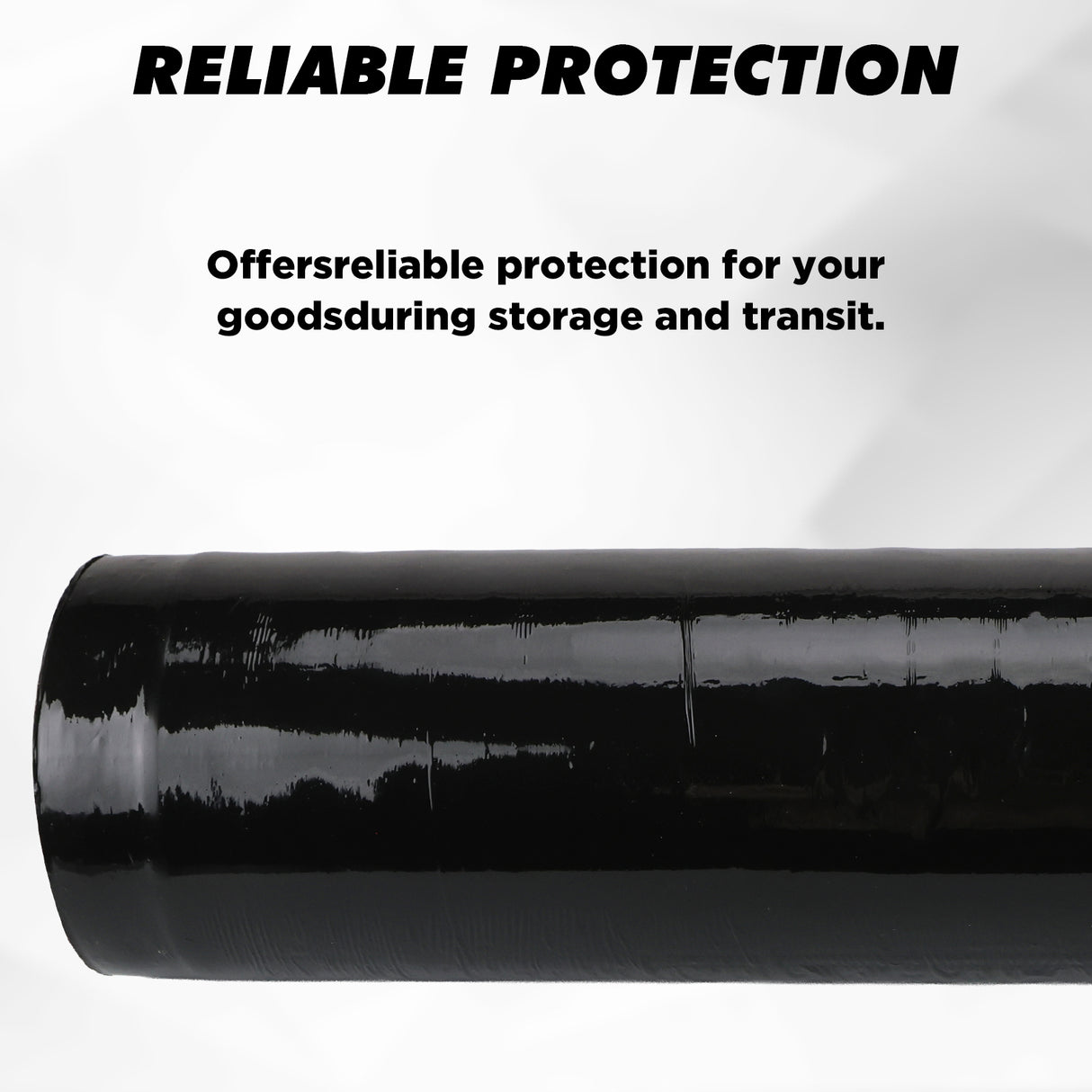 black stretch wrap roll 500mm x 300m heavy duty plastic pallet wrap film for moving, shipping, warehouse packing and storage protection