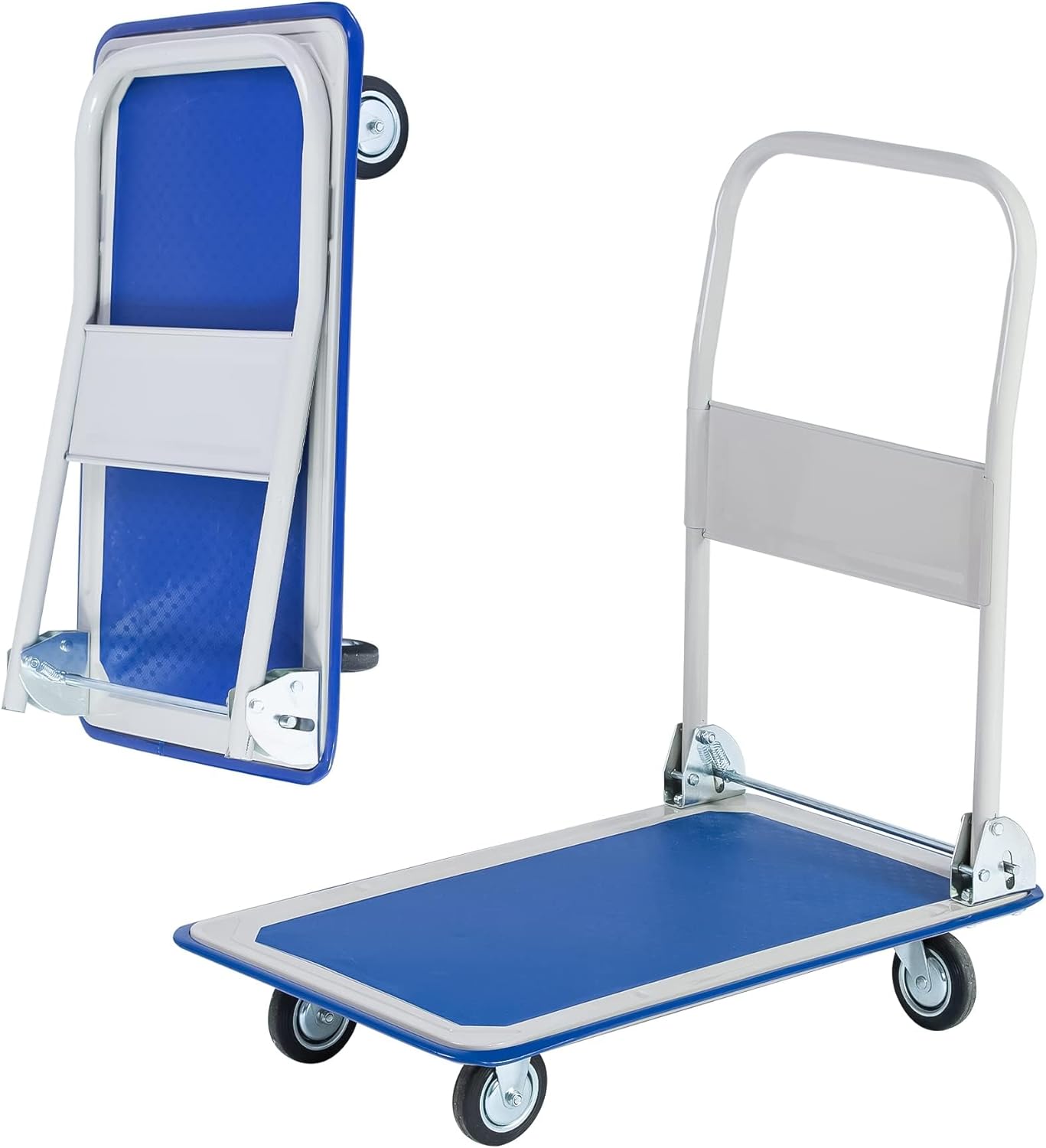 Effortlessly move heavy loads with our heavy-duty folding platform trolley. With a 300kg capacity, non-marking wheels, and foldable design, it's perfect for any workspace