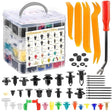 Car retainer clips kit 1240PCS with 32 sizes, fastener removal tools, cable ties and sponge pads for automotive panel and bumper repair.