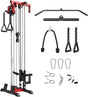 plate loaded cable machine with pulley system adjustable height functional trainer with lat pulldown bar and attachments