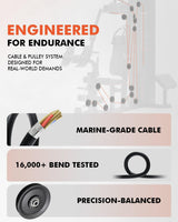 multi function home gym equipment with weight stack 6 in 1 workout machine with cable system leg press and chest trainer