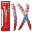 3-pack 12 inch 6 TPI curved pruning reciprocating saw blades for tree trimming, branches, green wood and wood cutting
