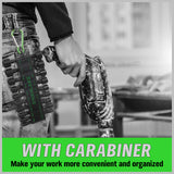 20-piece power nut driver bit set with SAE and metric CR-V steel sockets, 1/4 inch hex shank and storage holder with carabiner