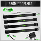 4-pack 12 inch magnetic tool holder strip set with strong magnetic bars, CR-V steel material, mounting brackets and screws for organizing screwdrivers, wrenches, pliers, knives and hand tools in garages, workshops, kitchens and tool sheds