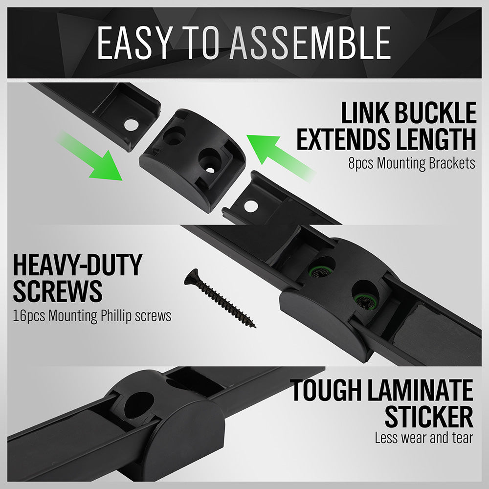 4-pack 12 inch magnetic tool holder strip set with strong magnetic bars, CR-V steel material, mounting brackets and screws for organizing screwdrivers, wrenches, pliers, knives and hand tools in garages, workshops, kitchens and tool sheds