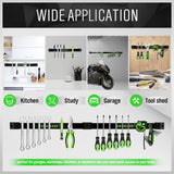 4-pack 12 inch magnetic tool holder strip set with strong magnetic bars, CR-V steel material, mounting brackets and screws for organizing screwdrivers, wrenches, pliers, knives and hand tools in garages, workshops, kitchens and tool sheds