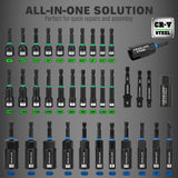 74 piece magnetic nut driver set metric and SAE with bits extensions and storage case
