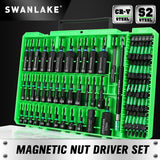 74 piece magnetic nut driver set metric and SAE with bits extensions and storage case