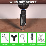 41-piece magnetic nut driver set with SAE and metric nut setters, 1/4 inch dual ratchet handle, universal socket, wing nut driver, bit holder and socket adapters
