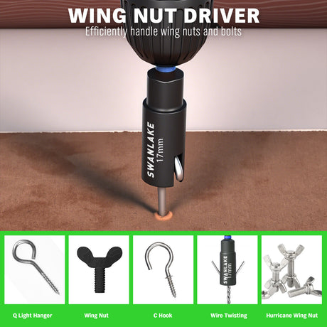 41-piece magnetic nut driver set with SAE and metric nut setters, 1/4 inch dual ratchet handle, universal socket, wing nut driver, bit holder and socket adapters
