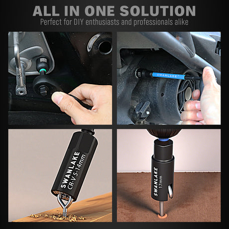 41-piece magnetic nut driver set with SAE and metric nut setters, 1/4 inch dual ratchet handle, universal socket, wing nut driver, bit holder and socket adapters