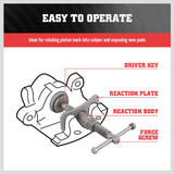 HORUSDY 21-Piece Disc Brake Caliper Wind Back Tool Kit with magnetic spindle and case, ideal for retracting brake pistons and replacing brake pads