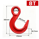 large opening eye hook with heavy-duty powder-coated finish for rigging, lifting, cargo securement and material handling