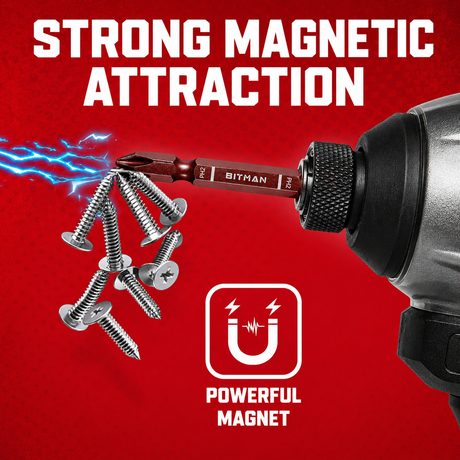 PH2 double-ended impact screwdriver bit set with S2 steel magnetic power bits, torsion zone design, available in 65mm, 90mm and 150mm lengths for impact drivers and drills
